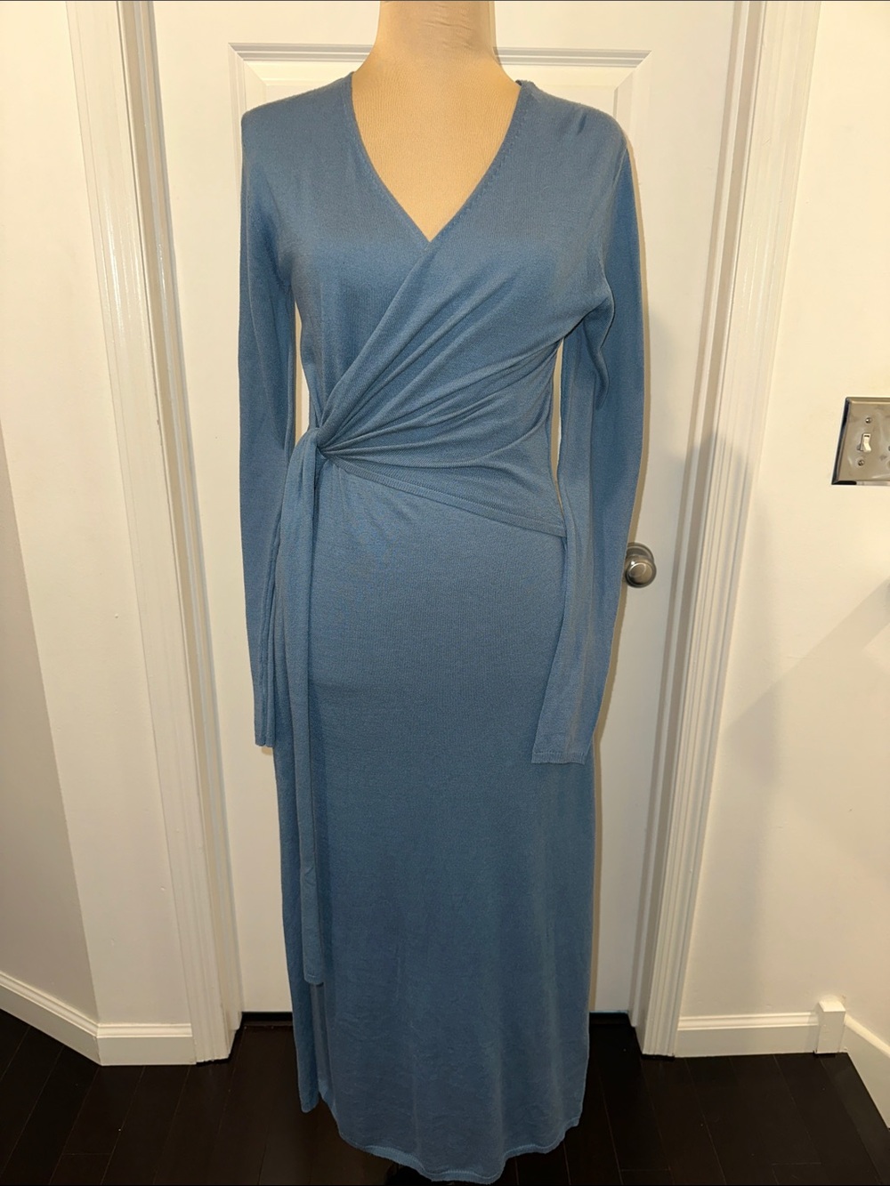 Zara Elegant Long Sleeve Dress in Blue
